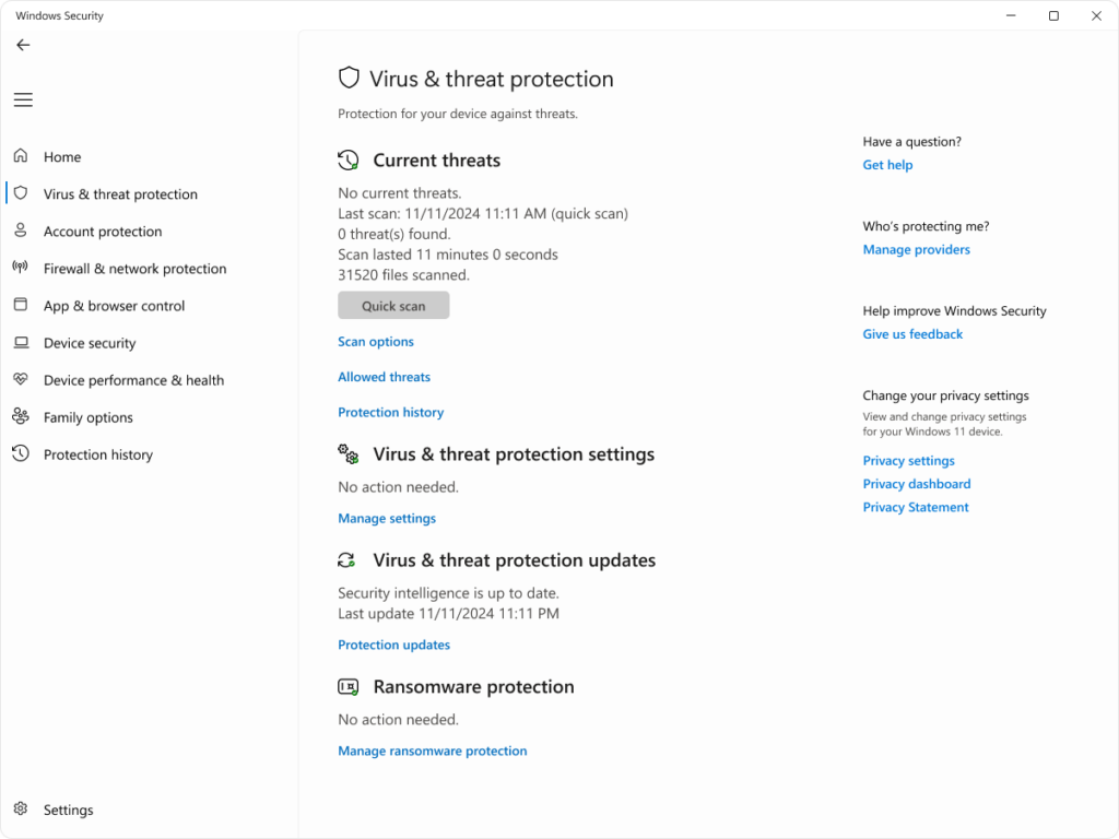 Microsoft Defender Offline scans outside the normal Windows environment when persistent malware may be hiding during regular operation.